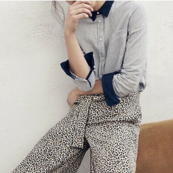 NWT J Crew Wide Leg Crop Pants Leopard Print Silk Tie Waist - Picture 2 of 14